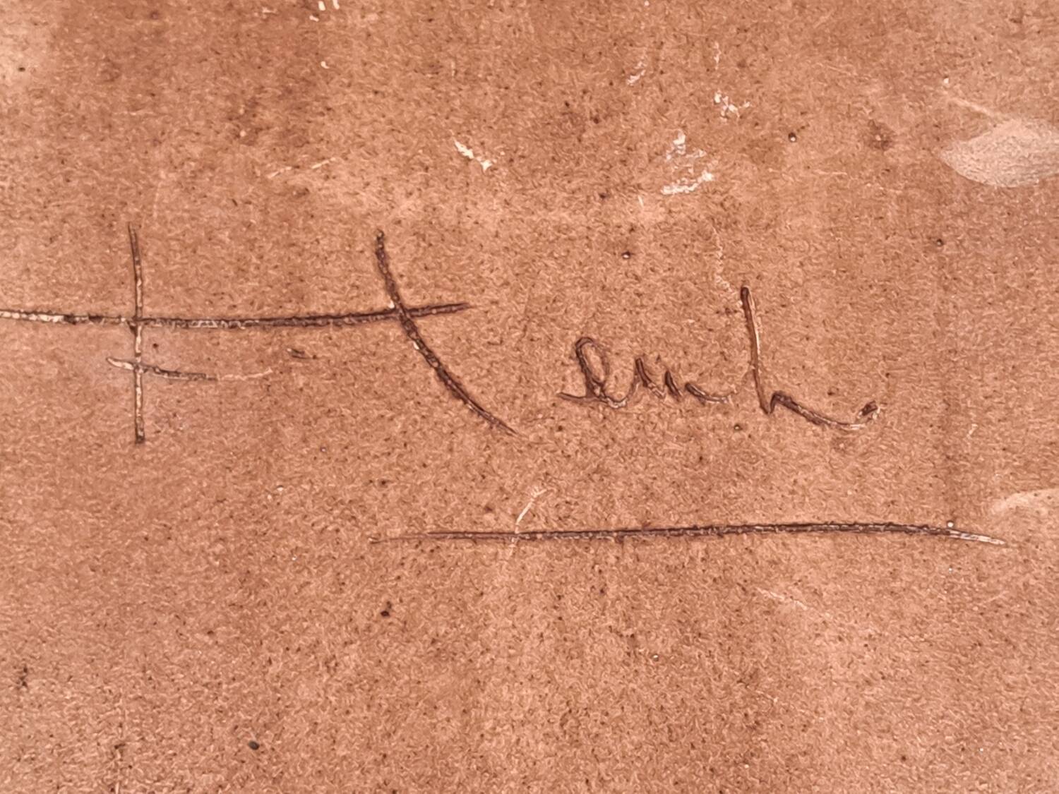 François Lembo mirror in golden ceramic