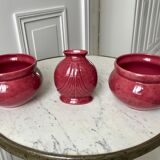 Mantelpiece (cache-pots, vase) plum color 1930s