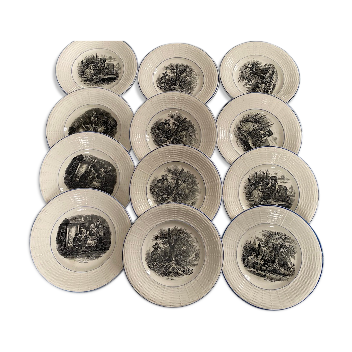 12 talking plates by Digoin