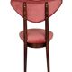 Mid-century orange rose velvet heart chair, walnut wood, Poland, 1960s.