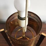 Stilnovo Italian brass glass table lamp 1950s