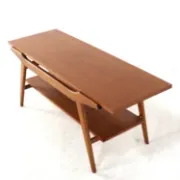 Table basse avec plateau réversible - teck mid-century moderne - design néerlandais