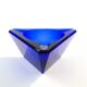 Art Deco ashtray, cobalt crystal, Moser, Czechoslovakia, 1950s