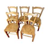 Ensemble de 5 chaises bistrot-années 40