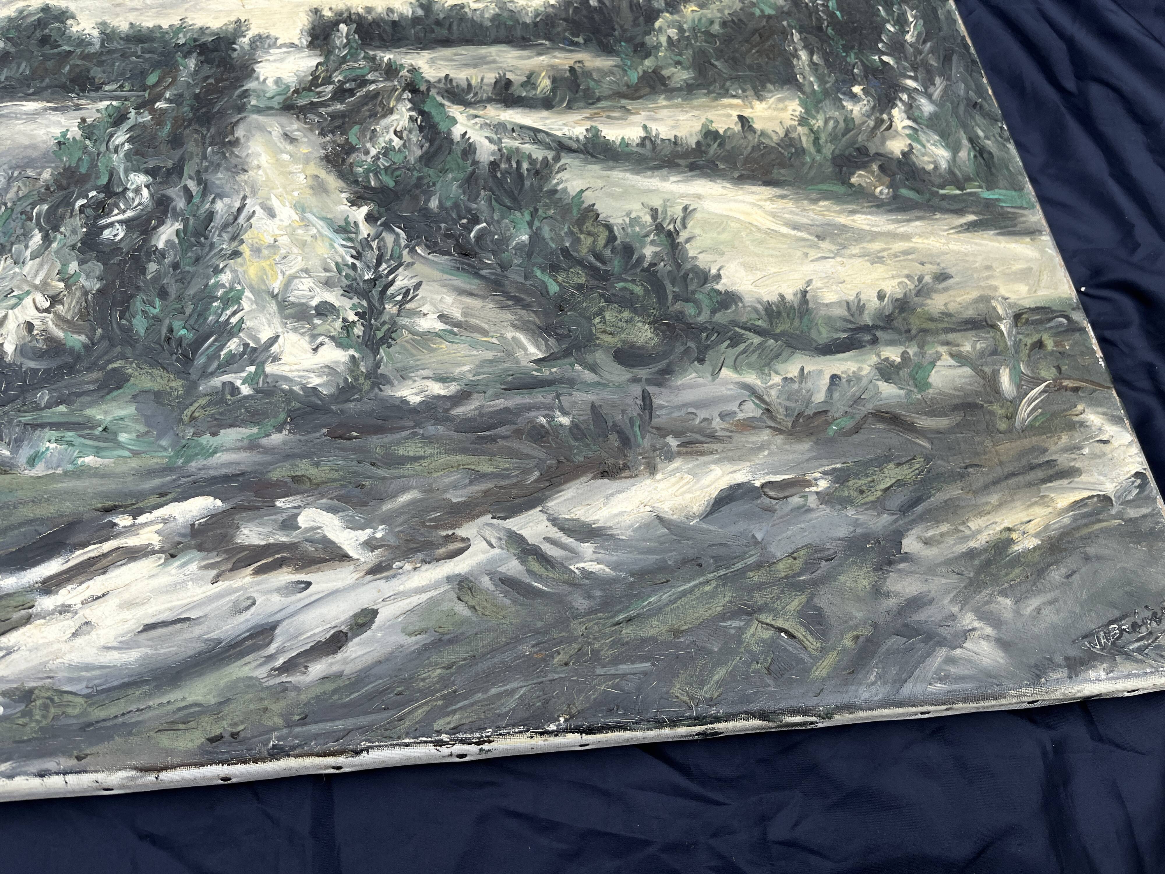 Expressionist landscape painting, signed, 92 x 65 cm