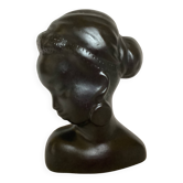 Ancien buste de femme africaine à poser ou à accrocher