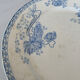 Old flat plate, light blue ironstone from Sarreguemines, model r.
