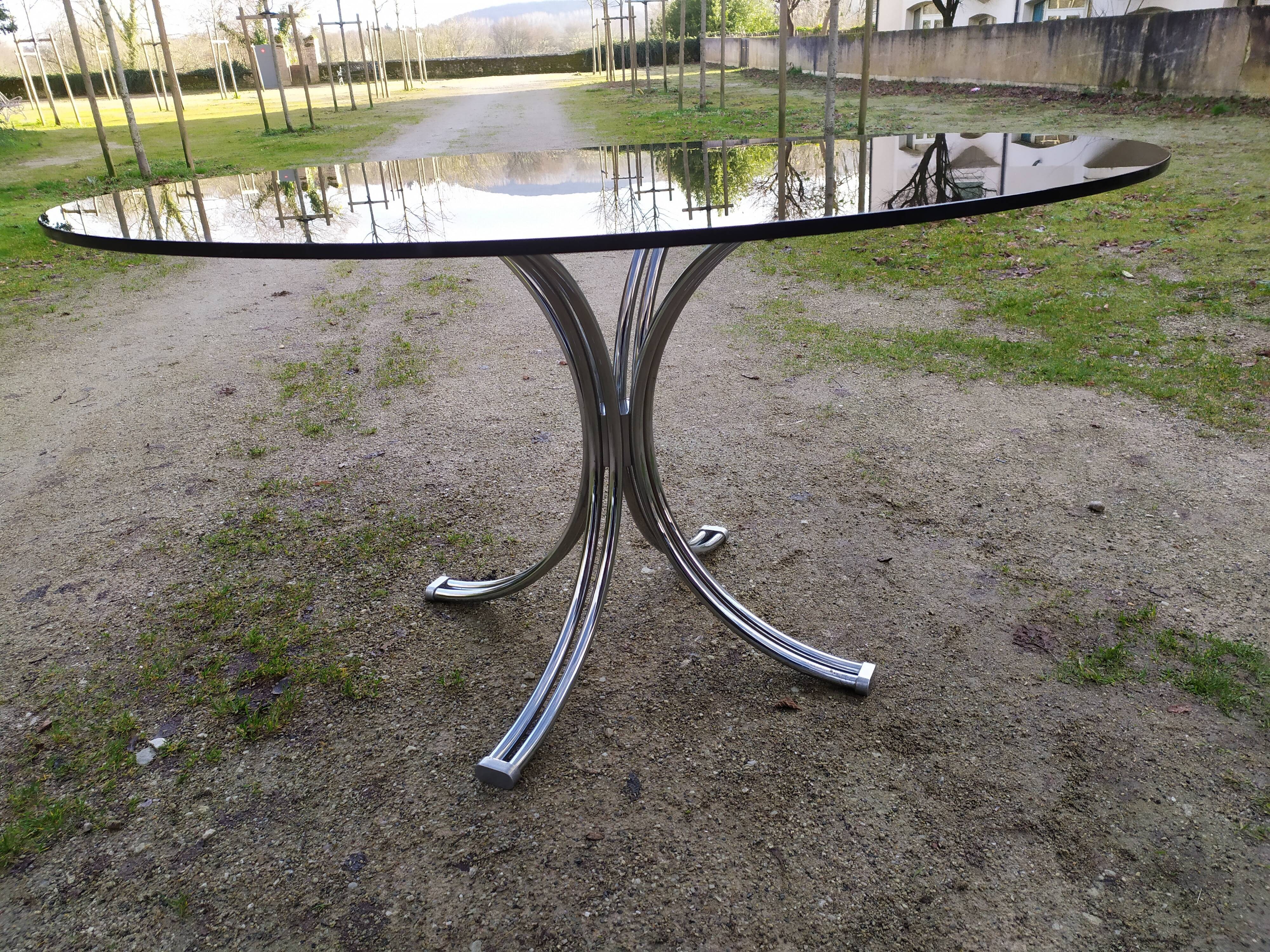 Glass dining table 70s - 130 cm