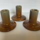 Trio of ceramic candle holders