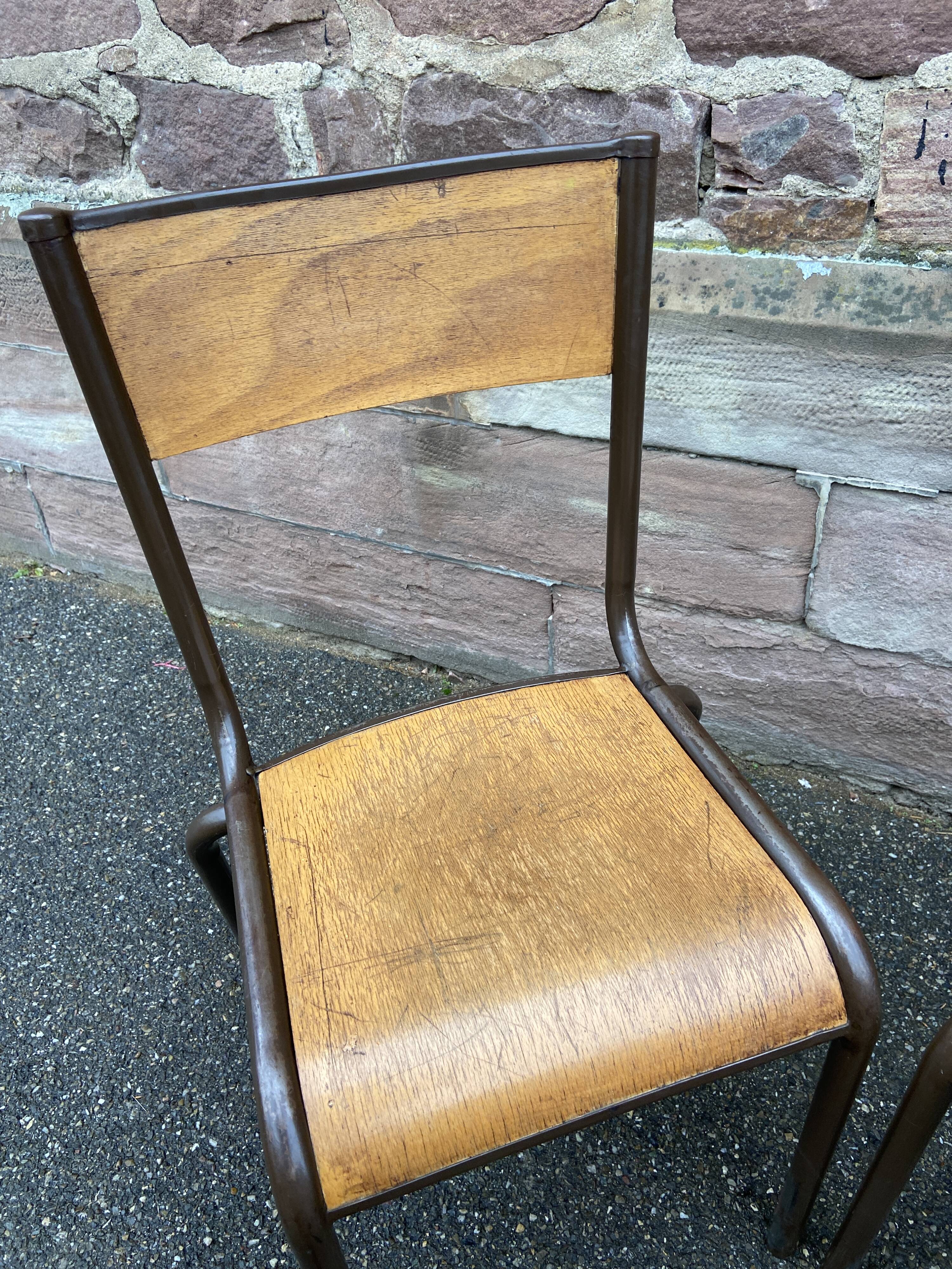 set of 4 industrial school chairs vintage school communities