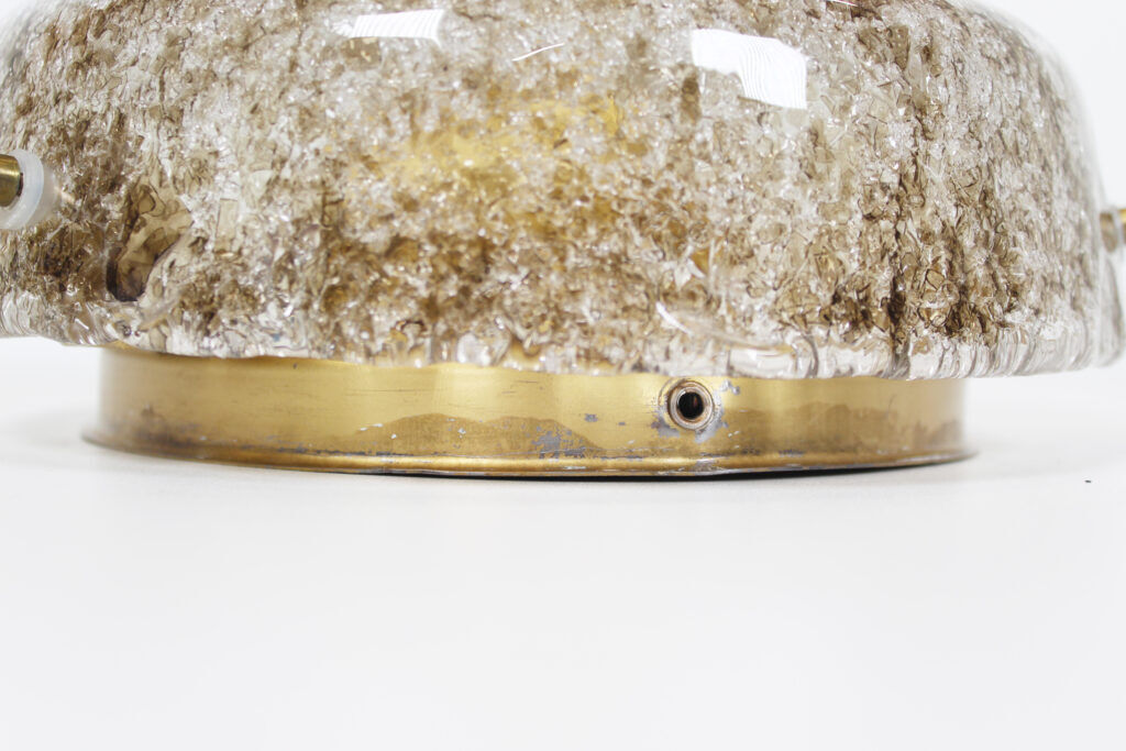 Petite applique murale en laiton et verre de Murano de Hillebrand