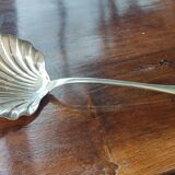 Old silver metal strawberry serving shovel spoon Ercuis goldsmith lily of the valley model