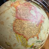 World map, luminous globe