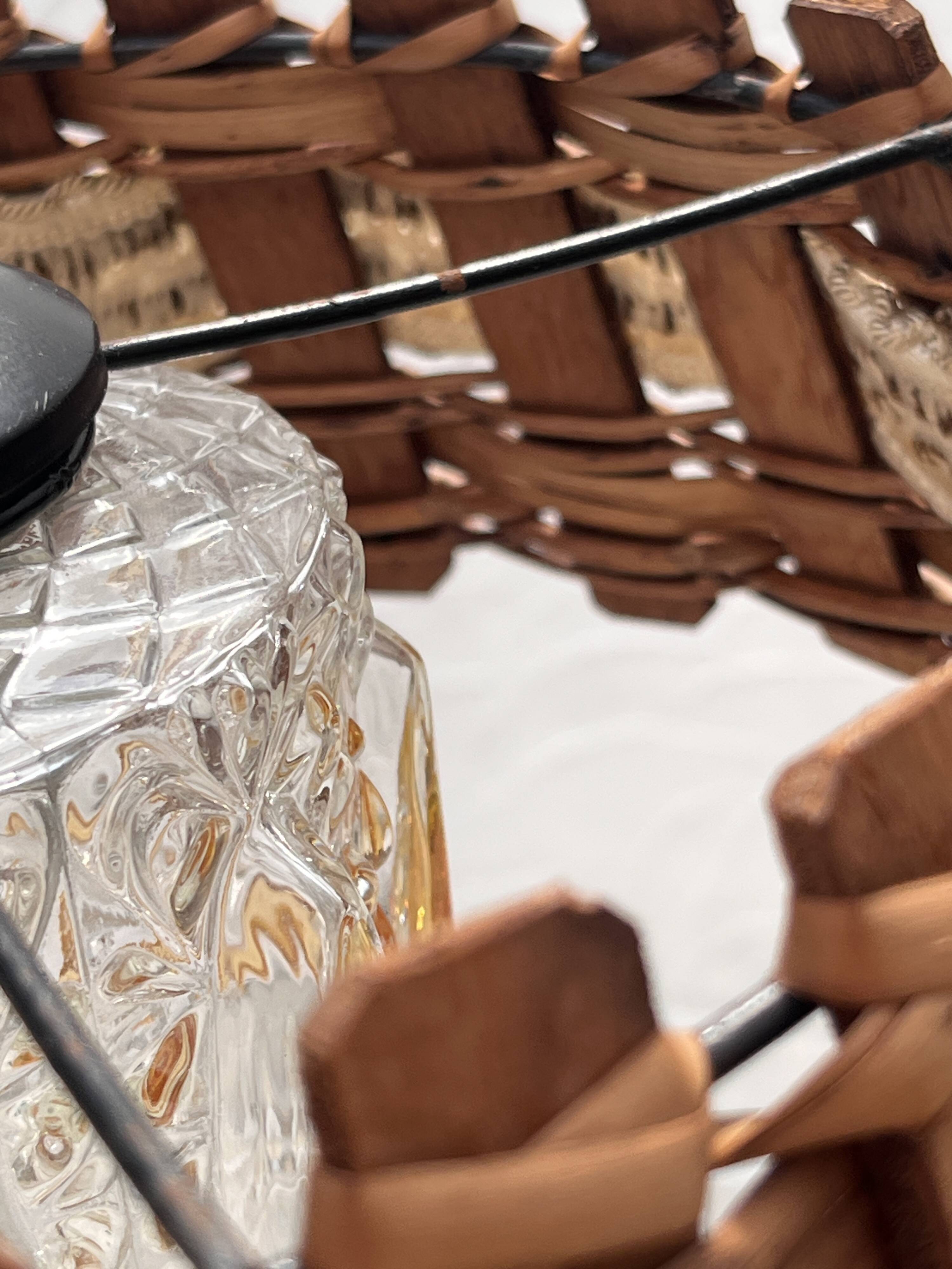 Wooden and wicker hanging decoration