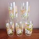 Set of 5 floral orangeade glasses