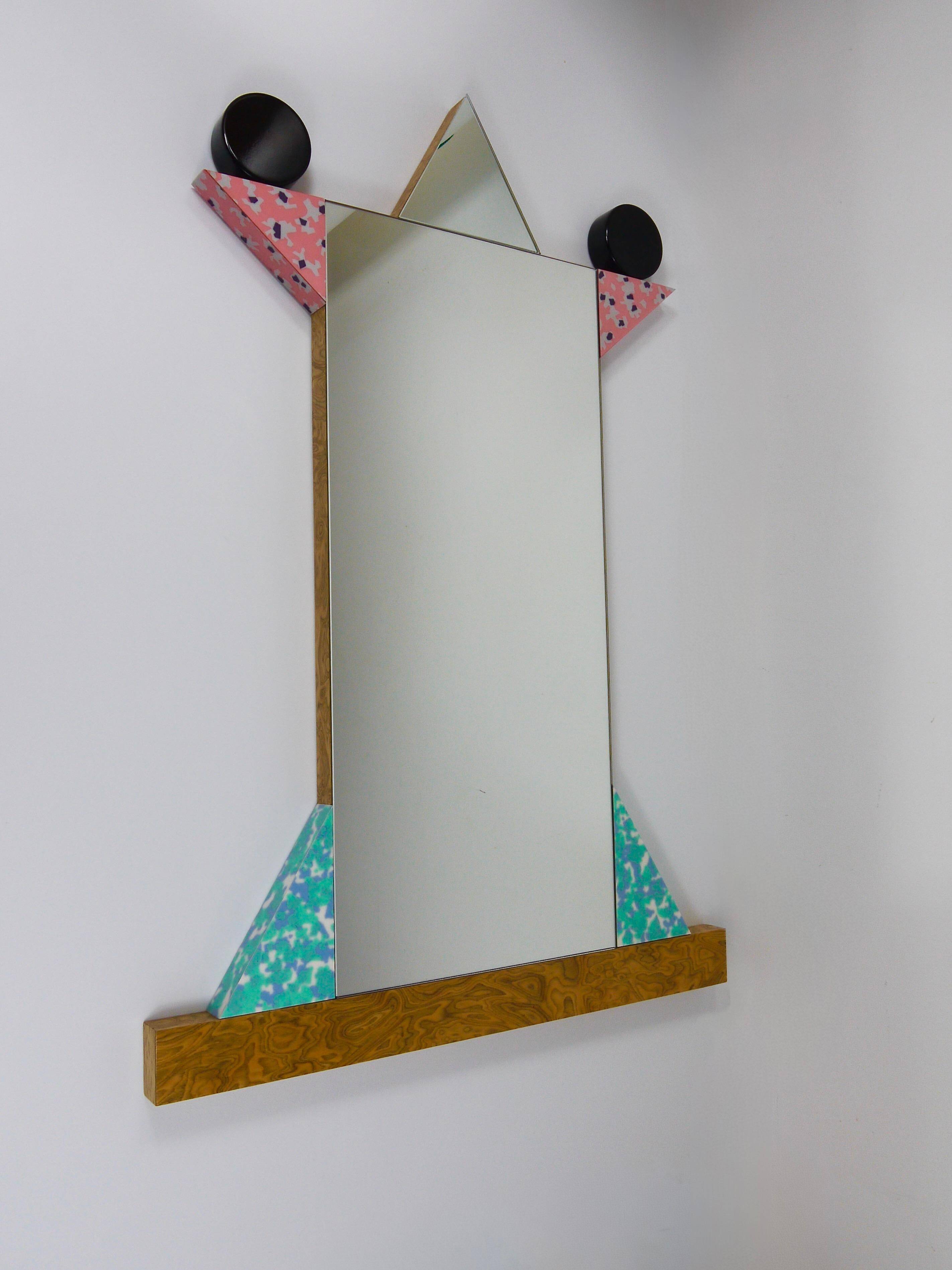 Ettore Sottsass Memphis Milano Diva Wall Mirror Vintage, Italy, 1984