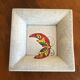 Old empty ashtray emaux de longwy district 1790 ceramic cracked vintage
