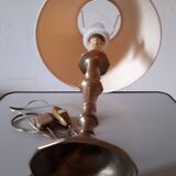 Candlestick table lamp and shade