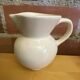 Old Service Juice Jug + 6 White Ceramic Glasses with Flower Wine Decor