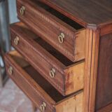 Wooden furniture with 3 drawers in Louis XVI style, chiffonnier table.