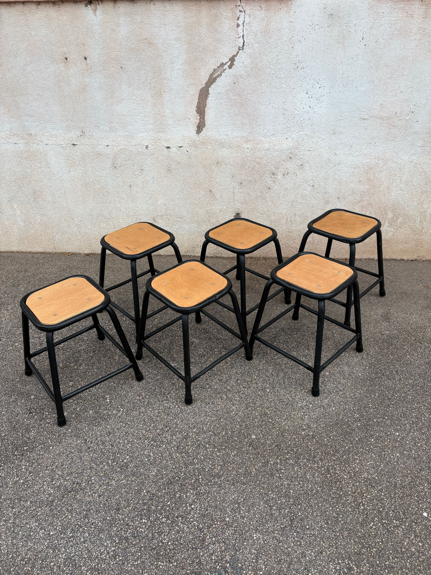 Set de 6 tabourets empilables
