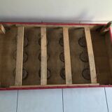 Vintage red padded bench