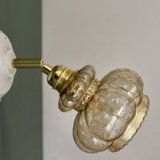 Vintage amber frosted glass tulip wall light