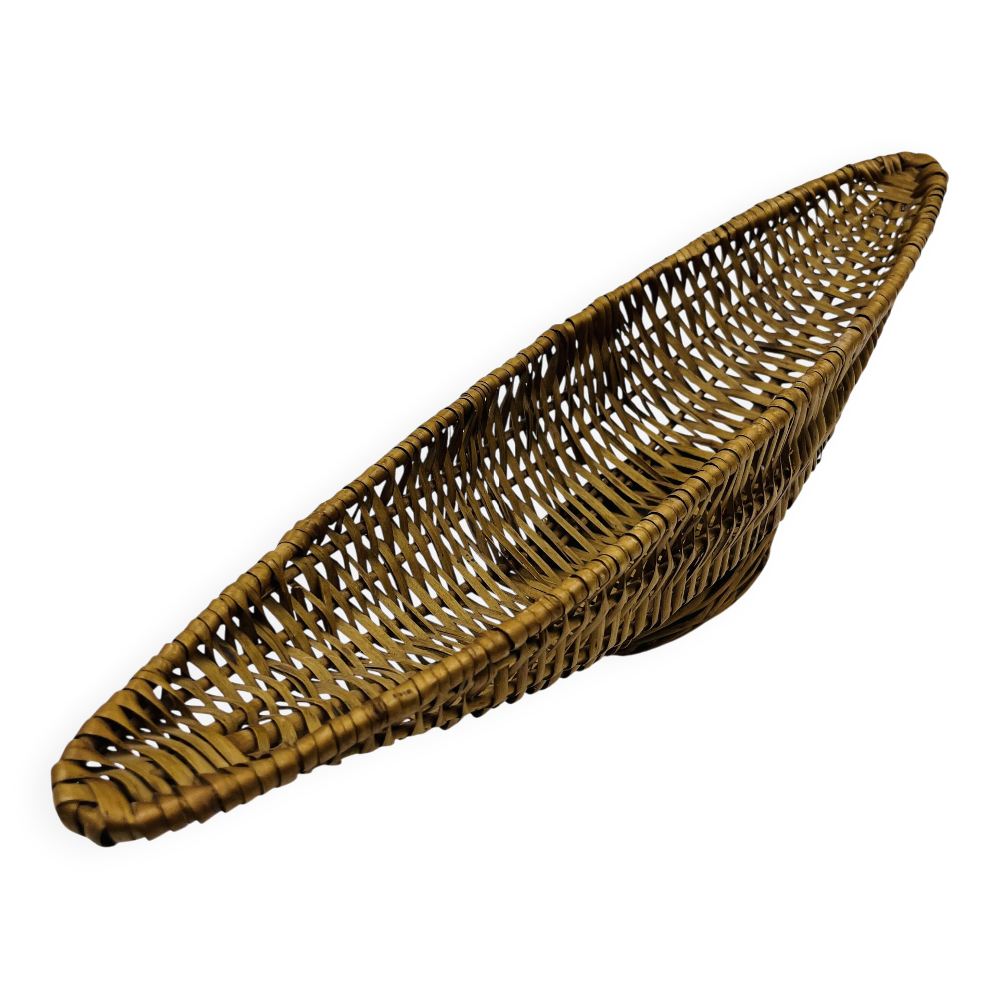 Vintage elongated wicker basket