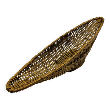 Vintage elongated wicker basket