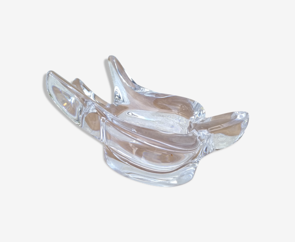 Cendrier en forme d'oiseau en cristal de Bayel