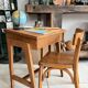 School desk and chair set stamped Baumann