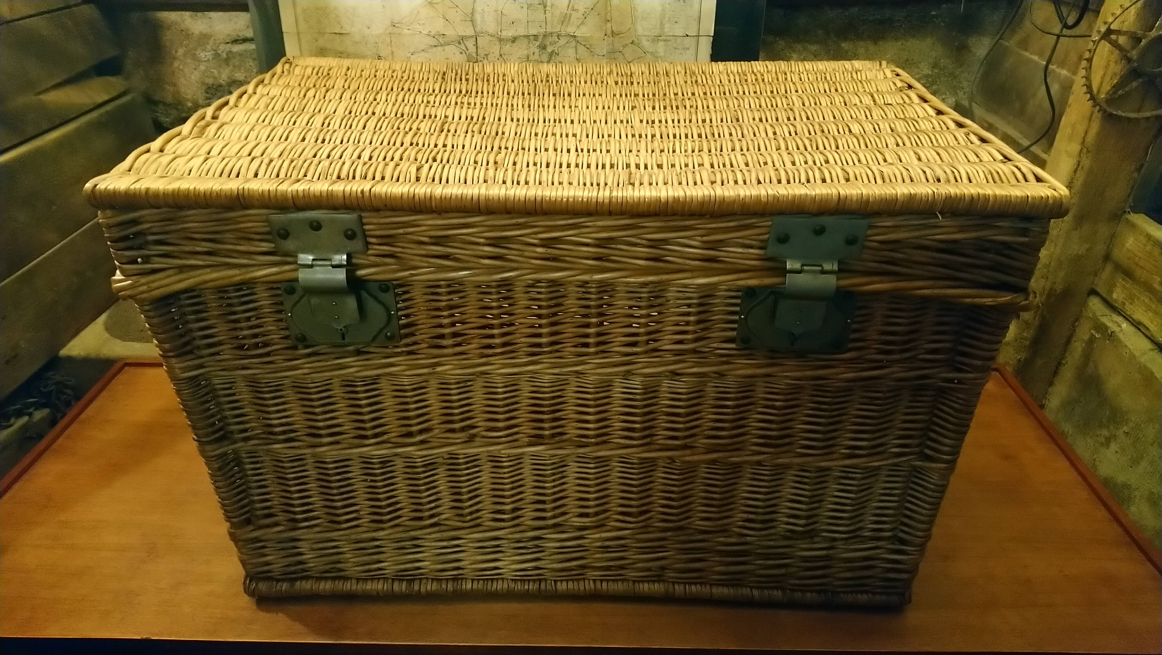 Rattan travel trunk