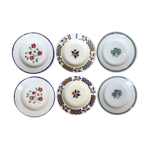 lot 6 assiettes dépareillées