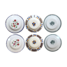 Lot 6 mismatched plates in hand-painted French porcelain