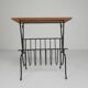 Vintage side table, magazine rack with Hemiksem tile, 1950s