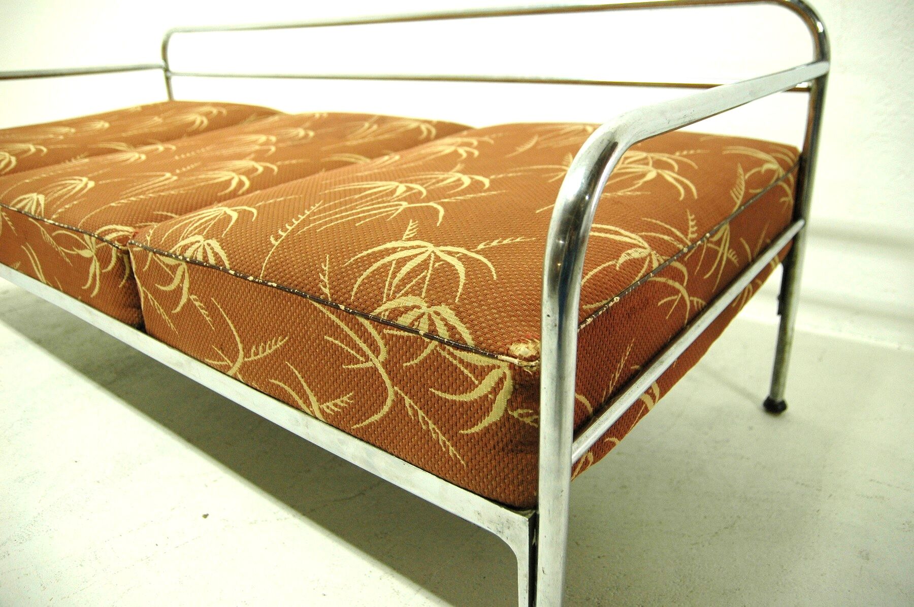 Chromium plated bauhaus sofa by Robert Slezák, 1930s