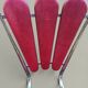 Set of 3 red flower petal chairs - vintage in faux leather - 1960s/70s