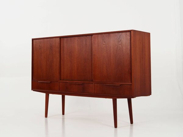 Buffet haut en teck, design danois, années 1960, designer : EW Bach