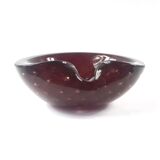 Bullicante murano ashtray with gold flecks inclusions, italy, 1960s