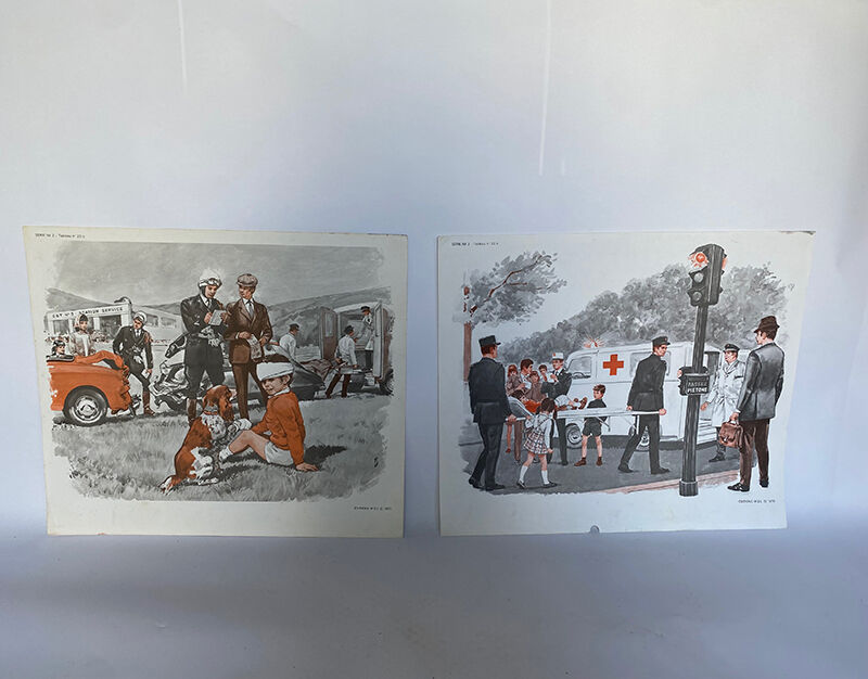 Set of 'train & accident' posters