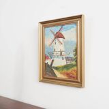 Tableau « Le moulin à vent coloré », design scandinave, 20e siècle, d'Aage Verner Thrane