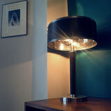 Table lamp chrome and leather 1970