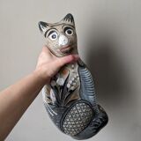 Hand-painted decorative ceramic cat from Tonala, Mexico.
