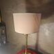 large 1970s luxury solid brass living room lamp with new linen shade 68x35