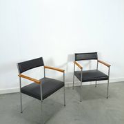 Chairs DDR with chrome base and black upholstery, dining chairs