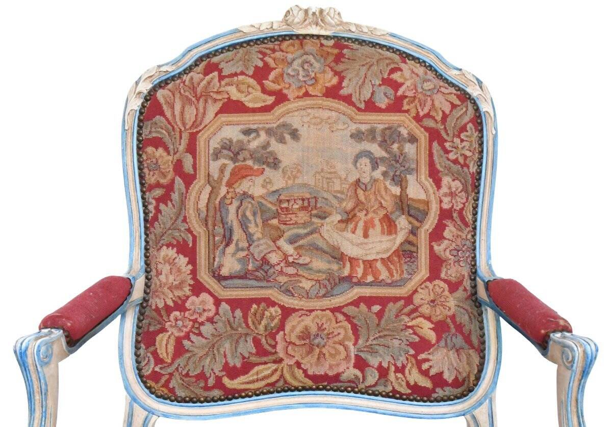 Pair of Louis XV style cabriolet armchairs