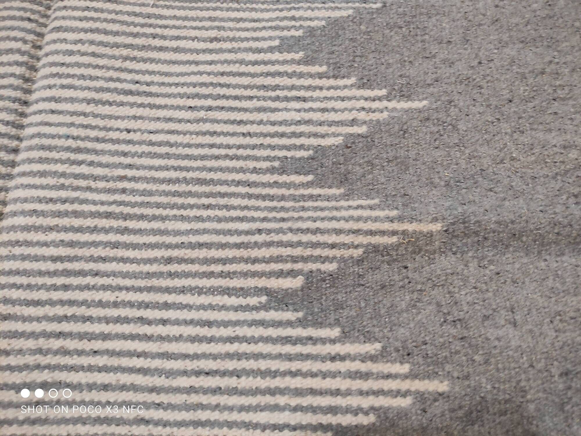 White and gray carpet, handmade Moroccan kilim carpet, blessed urchin striped carpet in pure wool