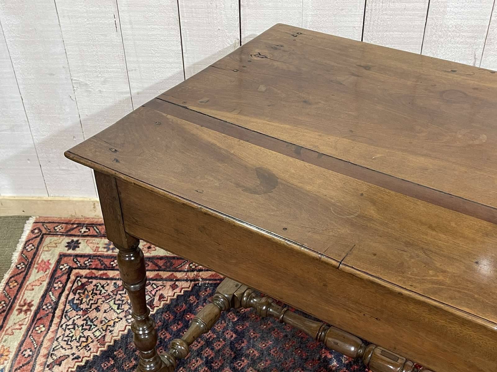 19th-century desk in walnut and oak