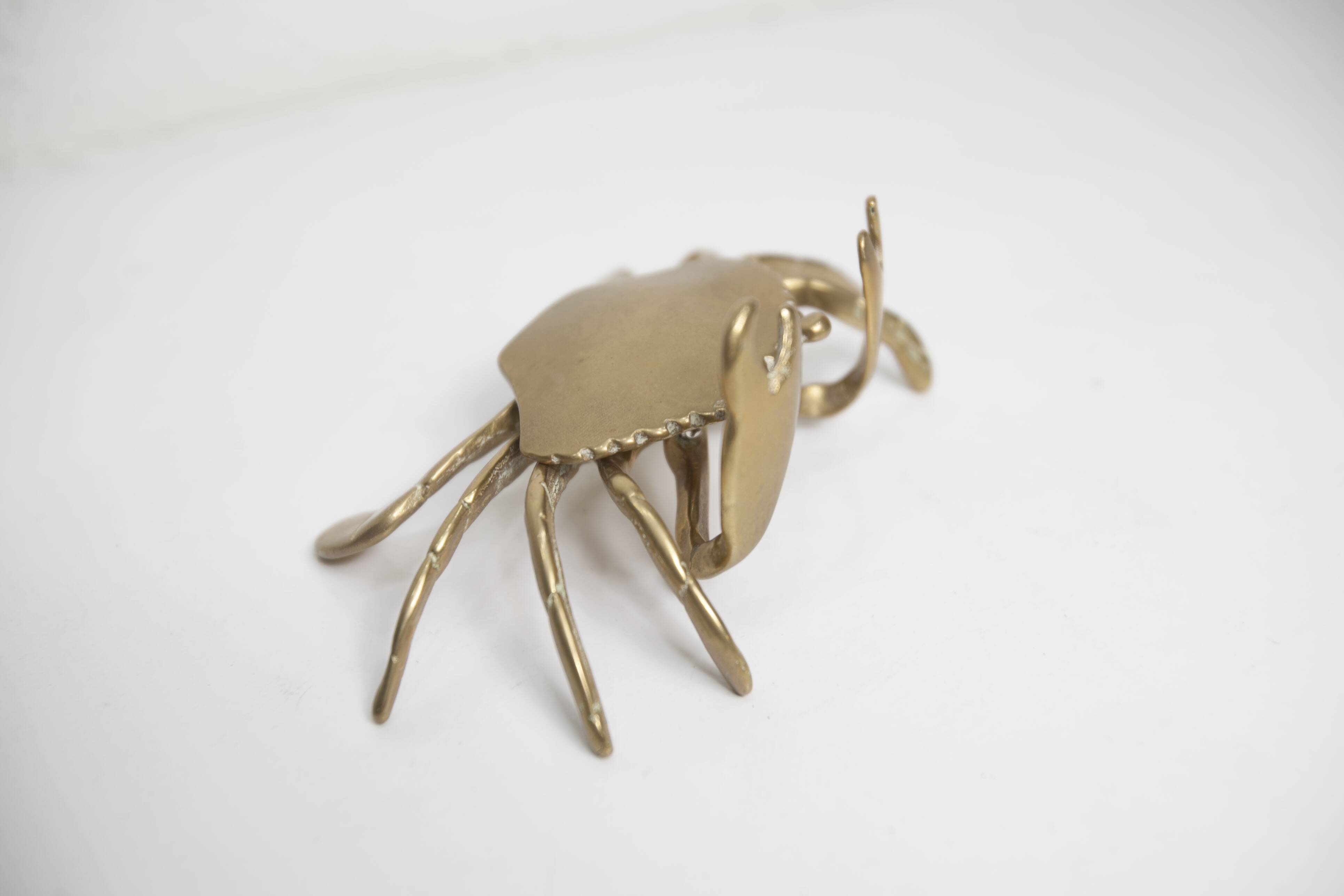 Solid brass crab ashtray 1960