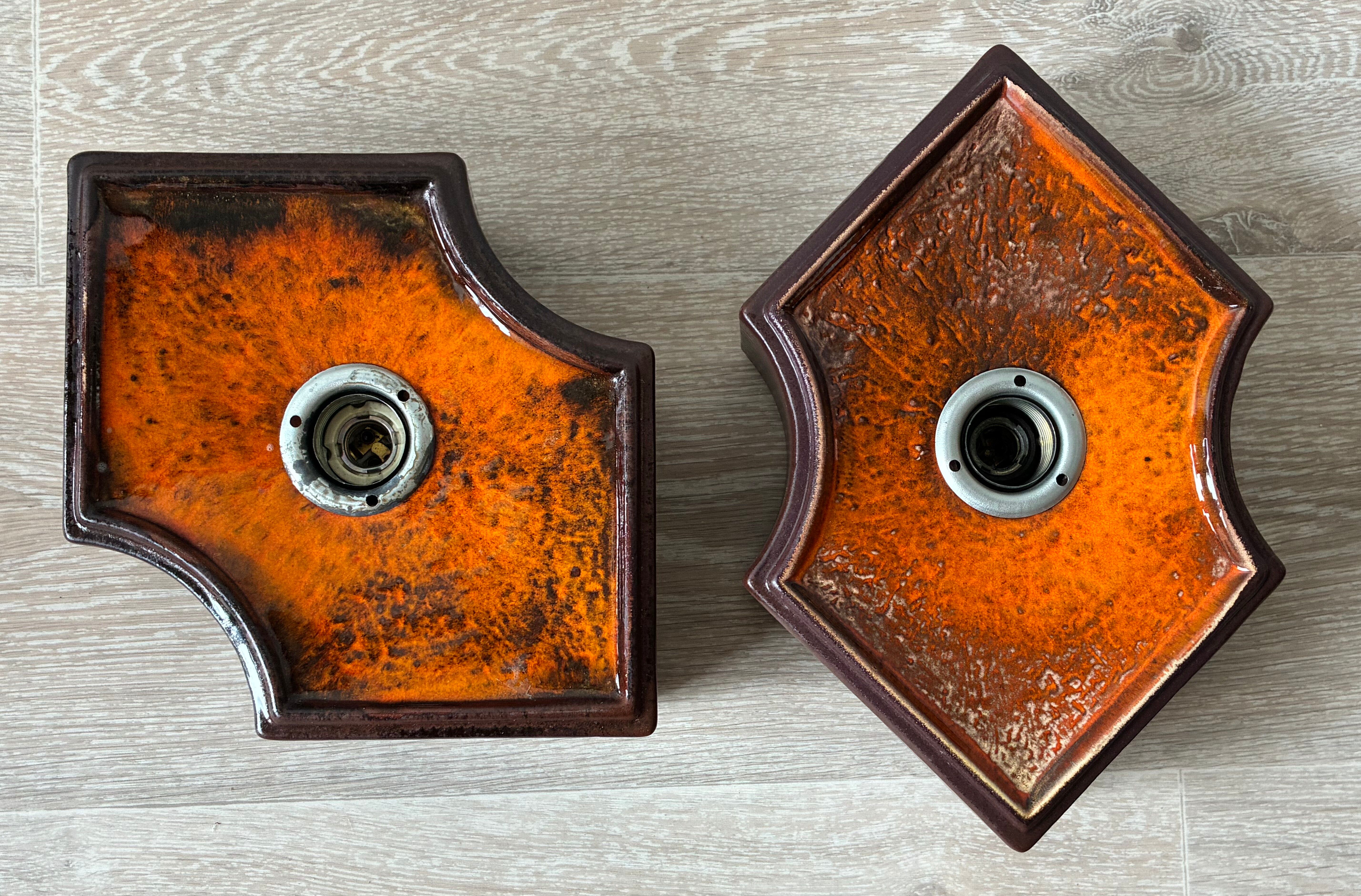 Pair of Fat Lava wall lights